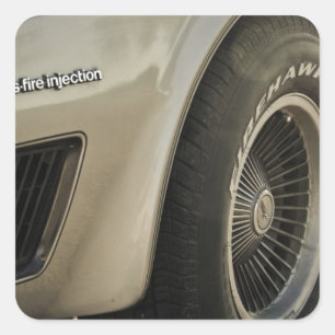 Sticker Carré 1982 Chevrolet Corvette Edition Collector's Wheel