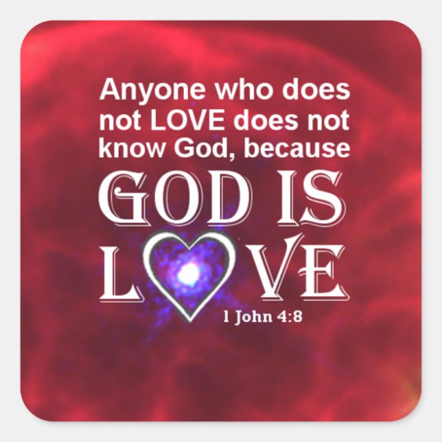 Sticker Carré 1 Jean 4:8 (Devant)
