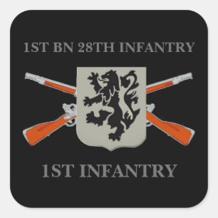 STICKER CARRÉ 1ER BATTALION 28E INFANTERIE 1ER BÂTIMENTS D'INFAN