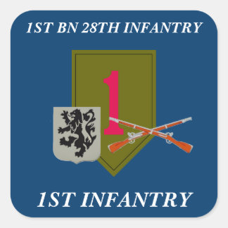 STICKER CARRÉ 1ER BATTALION 28E INFANTERIE 1ER BÂTIMENTS D'INFAN