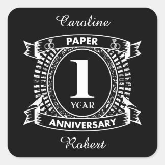 Sticker Carré 1ER mariage anniversaire crête en détresse