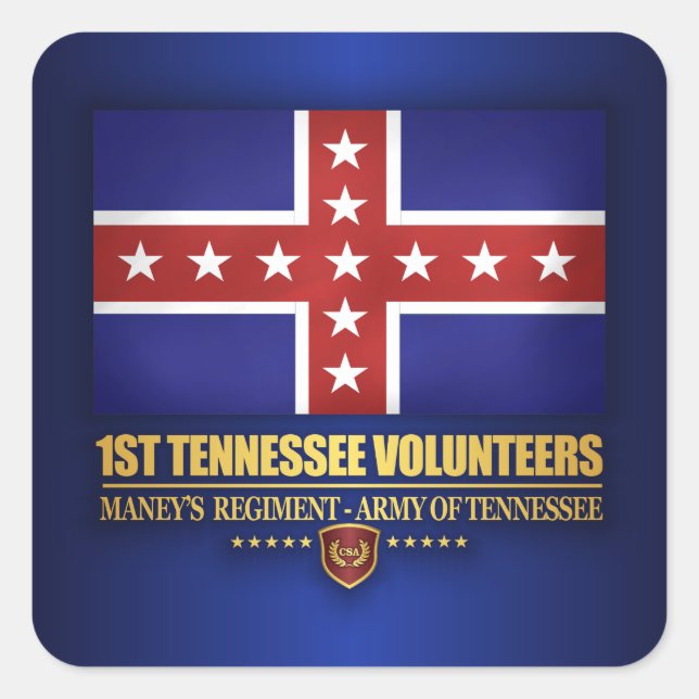 Sticker Carré 1ère Infanterie du Tennessee (F10) (Devant)