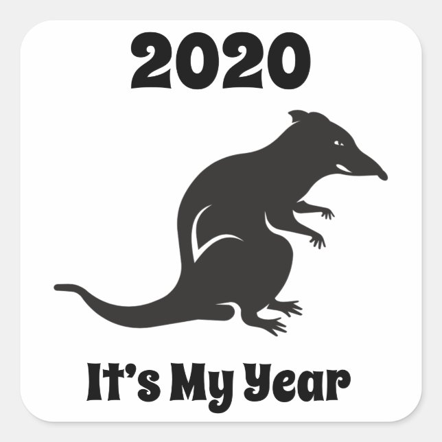 Sticker Carré 2020 Mon année de rat (Devant)