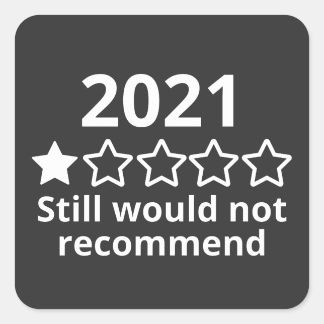 Sticker Carré 2021 (2)2021 One Star Rating (Devant)