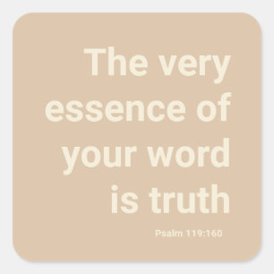 Sticker Carré 2023 JW année texte Psaume 119:160 Minimal Beige
