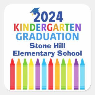 Sticker Carré 2024 Jardin d'enfants - Graduation sur mesure