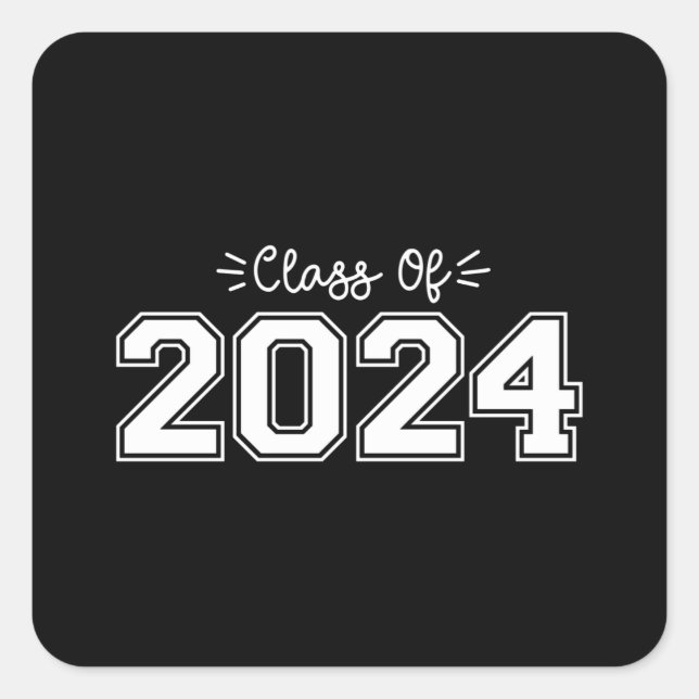 Sticker Carré 2024 seniors, Classe de 2024 Graduation (Devant)