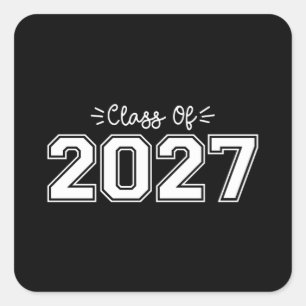Sticker Carré 2027 seniors, Classe de 2027 Graduation