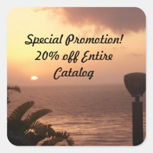 Sticker Carré 20 % - Vue océan