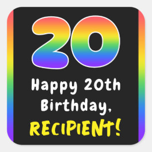 Sticker Carré 20e anniversaire : Rainbow Spectrum # 20, Nom pers