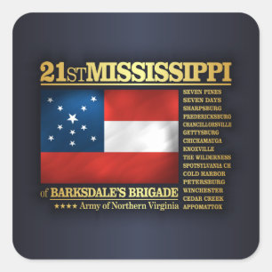 Sticker Carré 21e Infanterie du Mississippi (BA2)