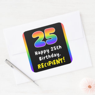 Sticker Carré 25e anniversaire : Rainbow Spectrum # 25, Nom pers