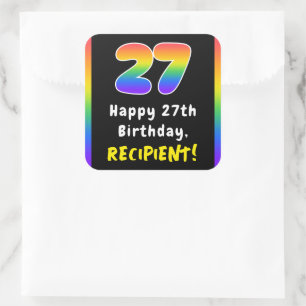 Sticker Carré 27e anniversaire : Rainbow Spectrum # 27, Nom pers