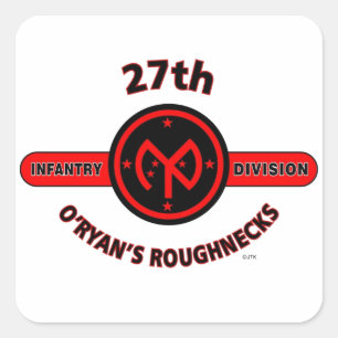 STICKER CARRÉ 27E DIVISION D'INFANTERIE "ROUGHNECKS D'O'RYAN"