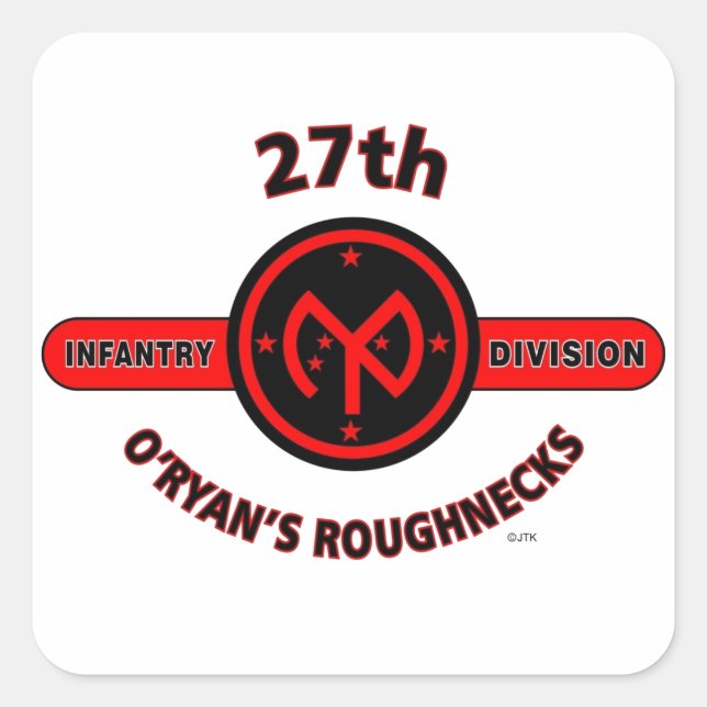 STICKER CARRÉ 27E DIVISION D'INFANTERIE "ROUGHNECKS D'O'RYAN" (Devant)