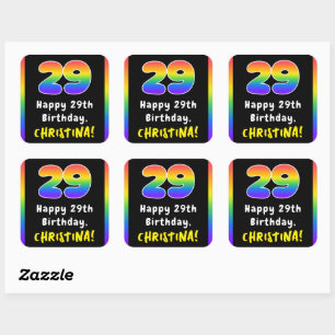Sticker Carré 29e anniversaire : Rainbow Spectrum # 29, Nom pers