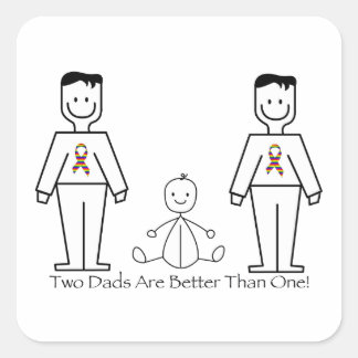 Sticker Carré 2 papas sont meilleurs qu'un