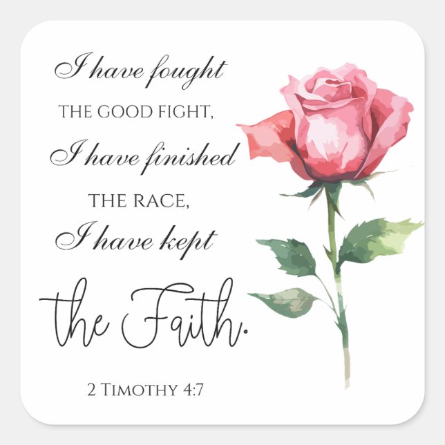 Sticker Carré 2 Timothée 4:7 - J'ai combattu le bon combat (Devant)