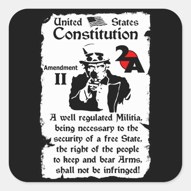 Sticker Carré 2e amendement (Devant)