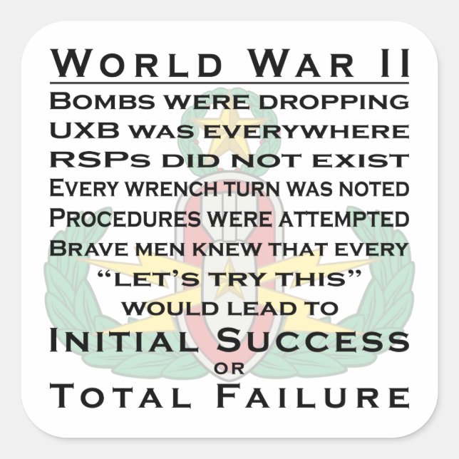 Sticker Carré 2ème guerre mondiale maîtres EOD (Devant)