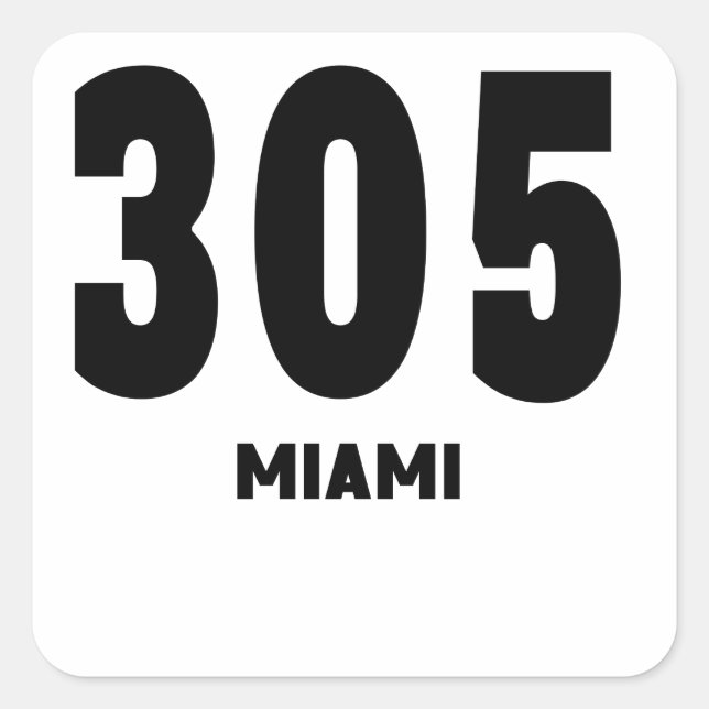 Sticker Carré 305 Miami (Devant)