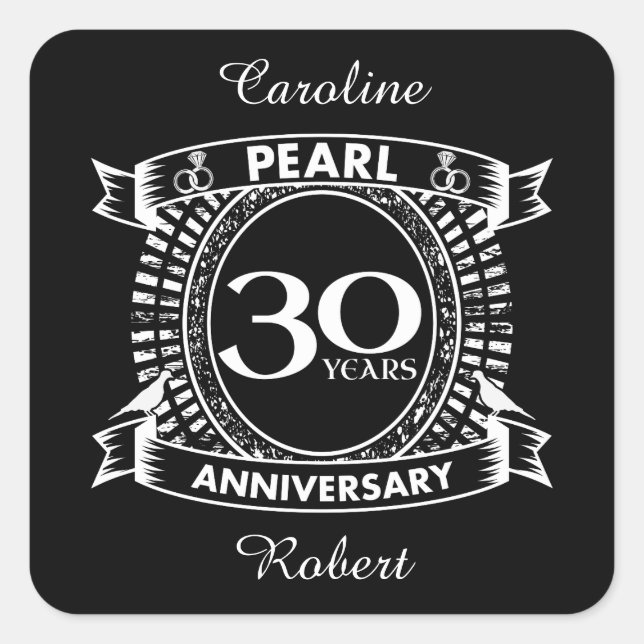 Sticker Carré 30e anniversaire du mariage (Devant)