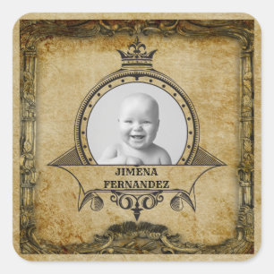 Sticker Carré 30e anniversaire Elegant Vintage Retro Ajouter vot