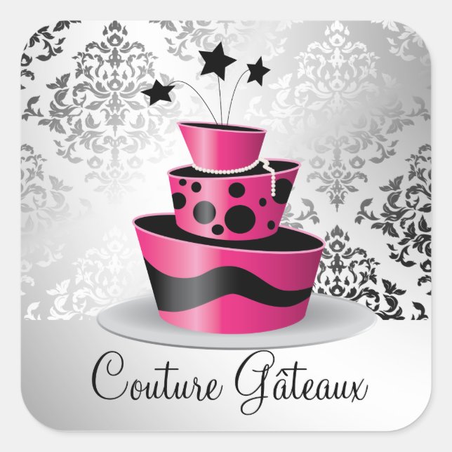 Sticker Carré 311 Couture Gâteaux Hot Pink (Devant)
