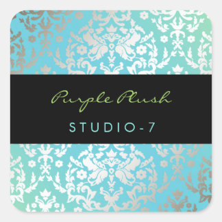 Sticker Carré 311 Dazzling Damask Turquoise