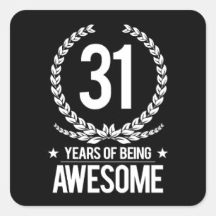 Sticker Carré 31ème Anniversaire (31 ans d'être impressionnant