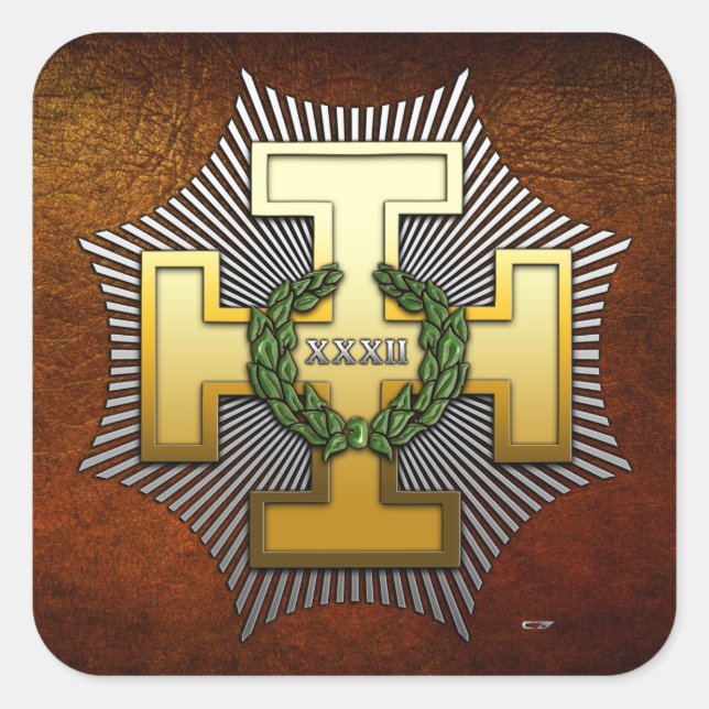 Sticker Carré 32e degré : Maître du secret royal (Devant)