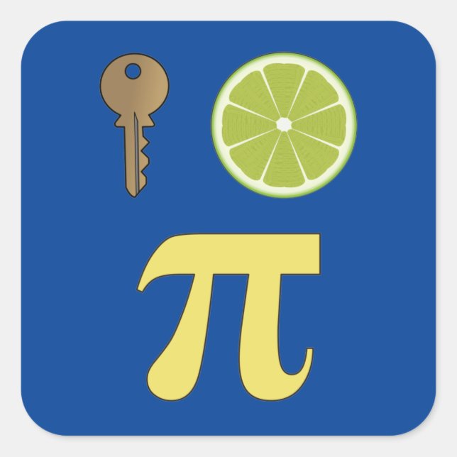 Sticker Carré 3.14 Clé Lime Pie Pi Pun Drôle Math Plaisanterie (Devant)