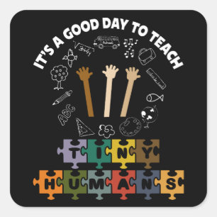 Sticker Carré 3/4, C'est un bon jour pour apprendre de minuscule