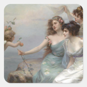 Sticker Carré 3 Mesdames et Angel