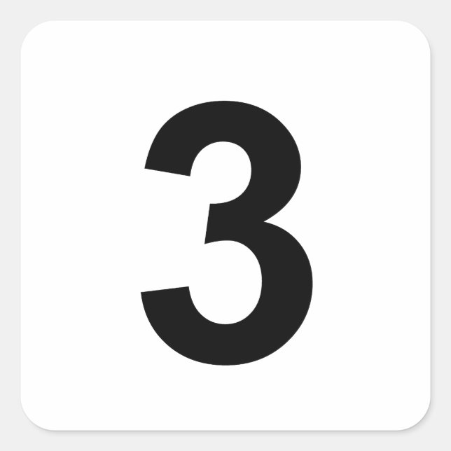 Sticker Carré 3 - numéro trois (Devant)