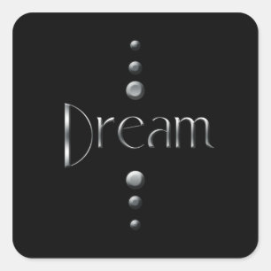 Sticker Carré 3 points Argent Block Dream & Black Arrière - pla