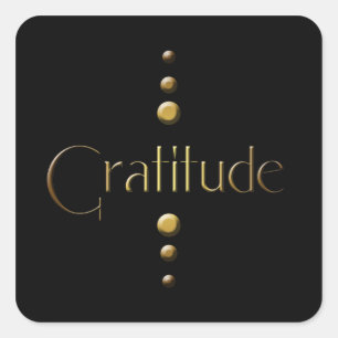 Sticker Carré 3 points Gold Block Gratitude & Black Arrière - p