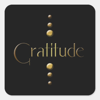 Sticker Carré 3 points Gold Block Gratitude & Black Arrière - pl