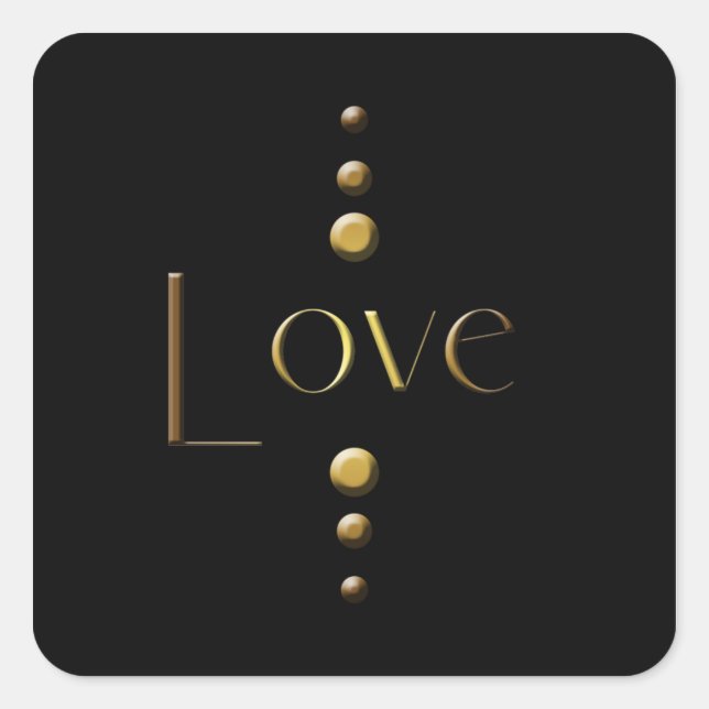 Sticker Carré 3 points Gold Block Love & Black Arrière - plan (Devant)