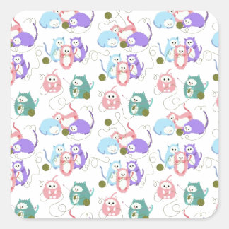 Sticker Carré 3 Tricot Little Kittens !