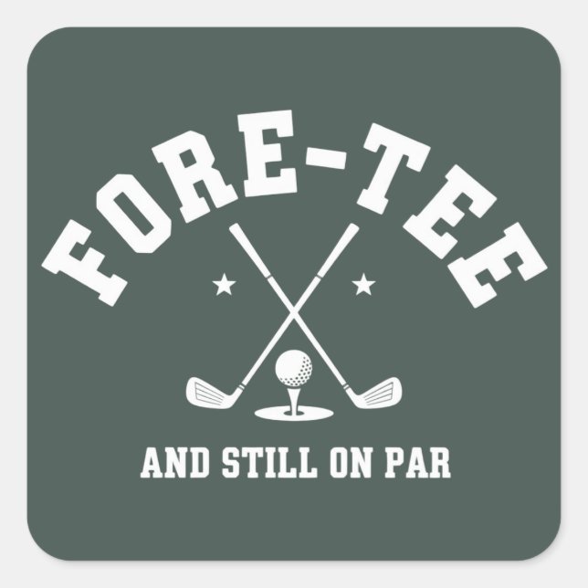 Sticker Carré 40th Birthday Golf 40th Birthday Gift Golfing  (Devant)