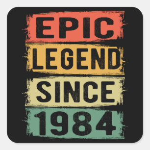 Sticker Carré 41 ans Anniversaire 1984 Epic Legend 41e anniversa