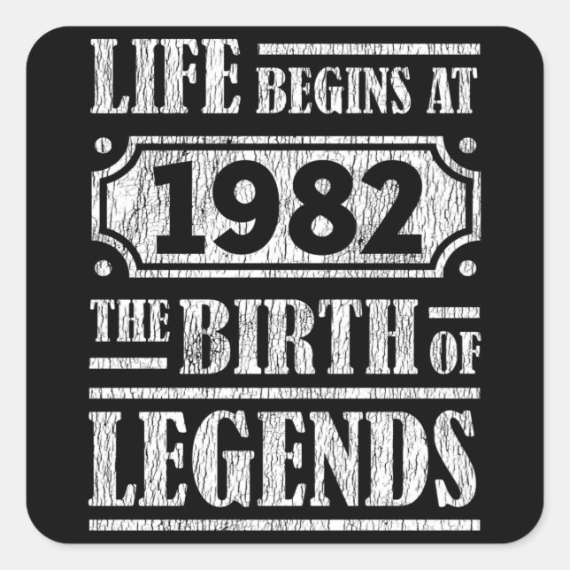 Sticker Carré 43 Ans 1982 Naissance De La Légende 43E Anniversai (Devant)