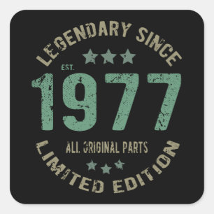 Sticker Carré 44 ans Légende Anniversaire 44e anniversaire