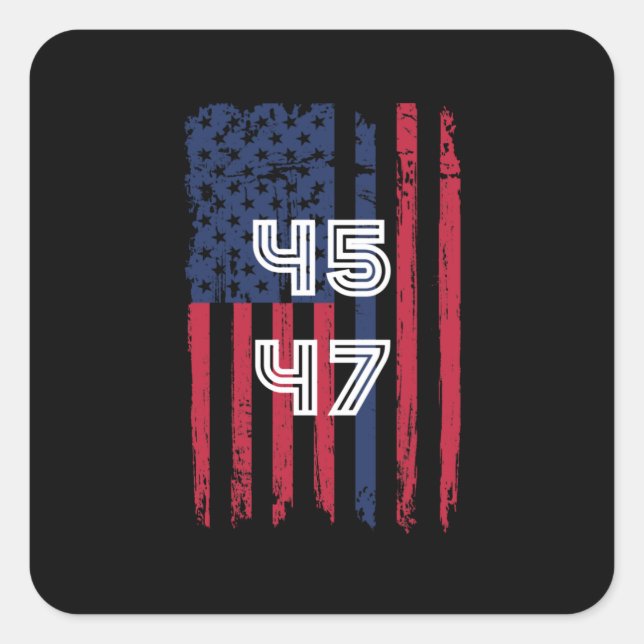 Sticker Carré 45 47 est de retour, sera de retour drôle trump (Devant)