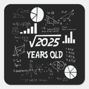 Sticker Carré 45 ans Enseignant des mathématiques Anniversaires