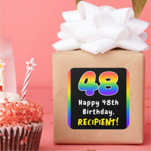 Sticker Carré 48e anniversaire : Rainbow Spectrum # 48, Nom pers