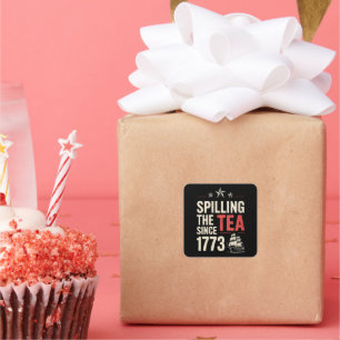 Sticker Carré 4 juillet Déballage de thé depuis 1773 Patriotique