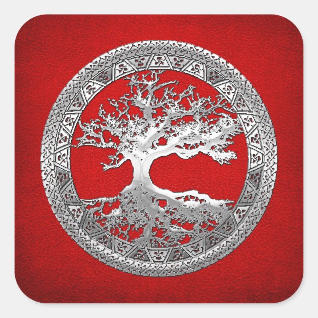 Sticker Carré [500] Celtic Tree of Life [Silver] (Devant)