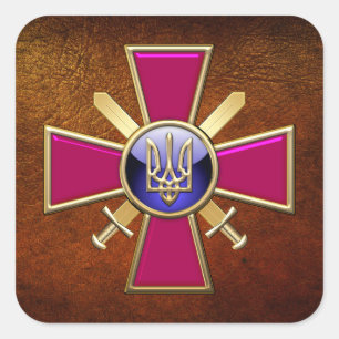 Sticker Carré [500] Emblème des forces terrestres ukrainiennes